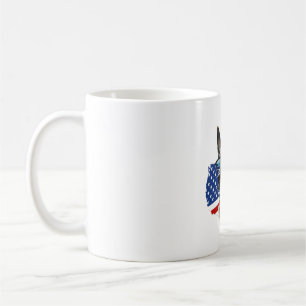Deutscher Schäferhund mit amerikanischer Flagge I  Kaffeetasse