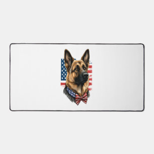 Deutscher Schäferhund mit amerikanischer Flagge Schreibtischunterlage