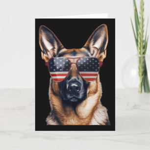 Deutscher Schäferhund mit der Flagge der USA Unabh Karte