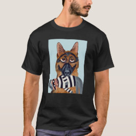 Deutscher Schäferhund mit Einbrecher-Spielzeug T-Shirt