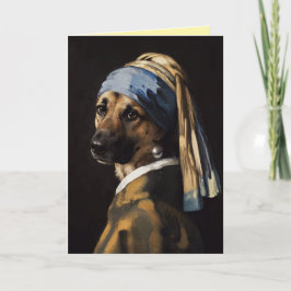 Deutscher Schäferhund mit Grußkarte "Perlenohrring Karte