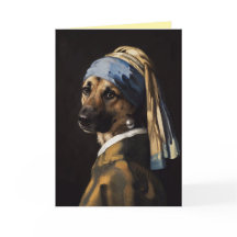 Deutscher Schäferhund mit Perlenohrring-Grußkarte