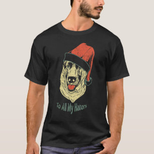 Deutscher Schäferhund mit Santa-Hut für Hund Vinta T-Shirt