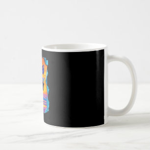 Deutscher Schäferhund mit Sonnenbrille Sonnenunter Kaffeetasse