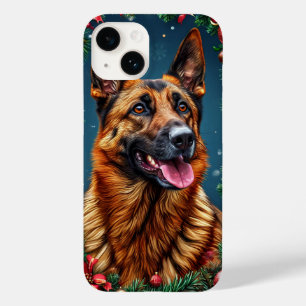 Deutscher Schäferhund mit Weihnachtsdekoration Case-Mate iPhone 14 Hülle