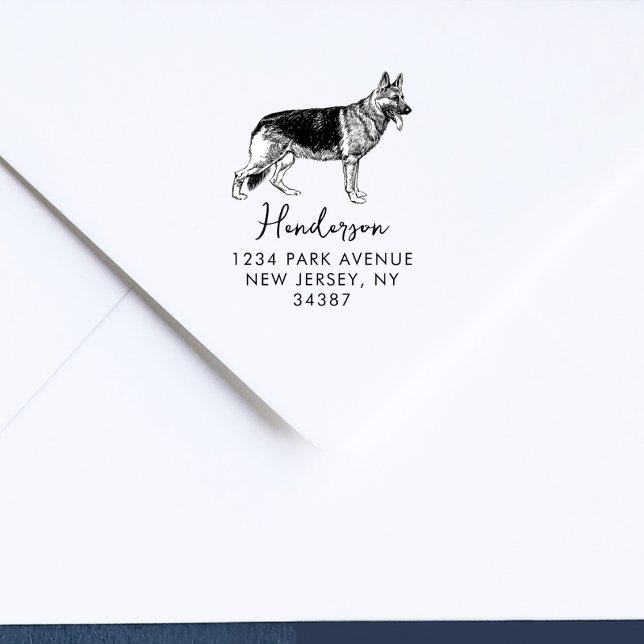 Deutscher Schäferhund Moderner Absender Gummistempel (Von Creator hochgeladen)