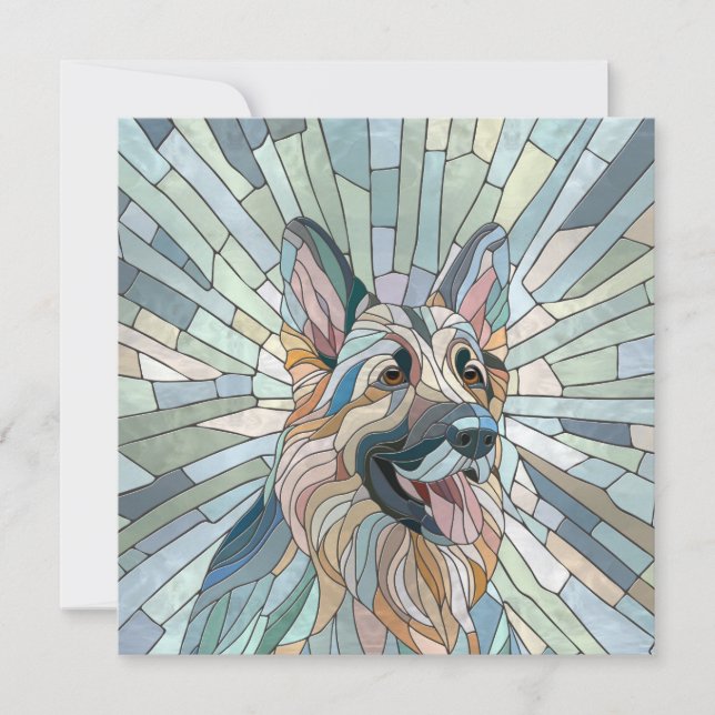 Deutscher Schäferhund - Mosaikkunst (Vorderseite)