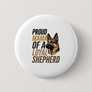 Deutscher Schäferhund-Mutter-Shirt Vintage-Hund-Ma Button