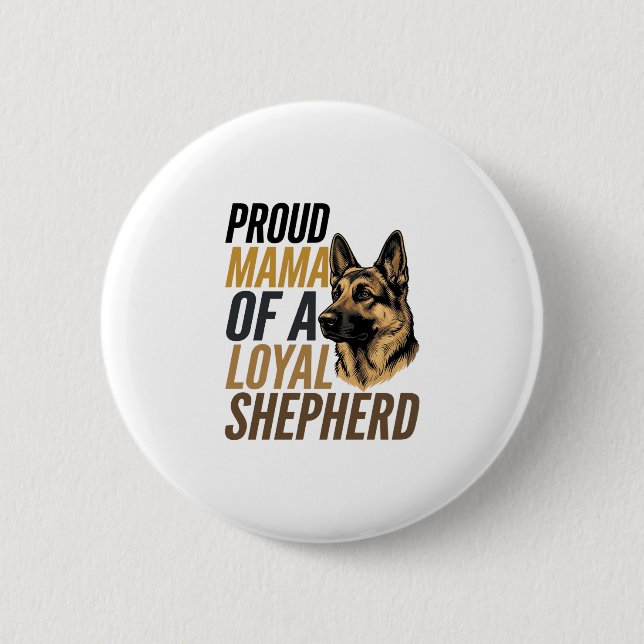 Deutscher Schäferhund-Mutter-Shirt Vintage-Hund-Ma Button (Vorderseite)