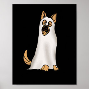 Deutscher Schäferhund Niedlicher Hund mit Ghost Fu Poster