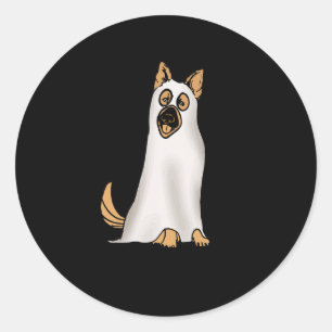 Deutscher Schäferhund Niedlicher Hund mit Ghost Fu Runder Aufkleber