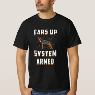 Deutscher Schäferhund Ohrfeigen Vintager bewaffnet T-Shirt