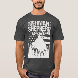 Deutscher Schäferhund Onkel-Amerikanische Flagge T-Shirt