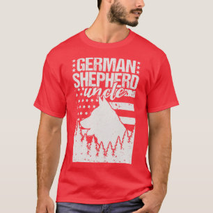Deutscher Schäferhund Onkel-Amerikanische Flagge T-Shirt