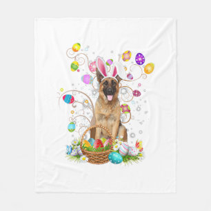 Deutscher Schäferhund Ostereier Jagd Korb Ostern Fleecedecke