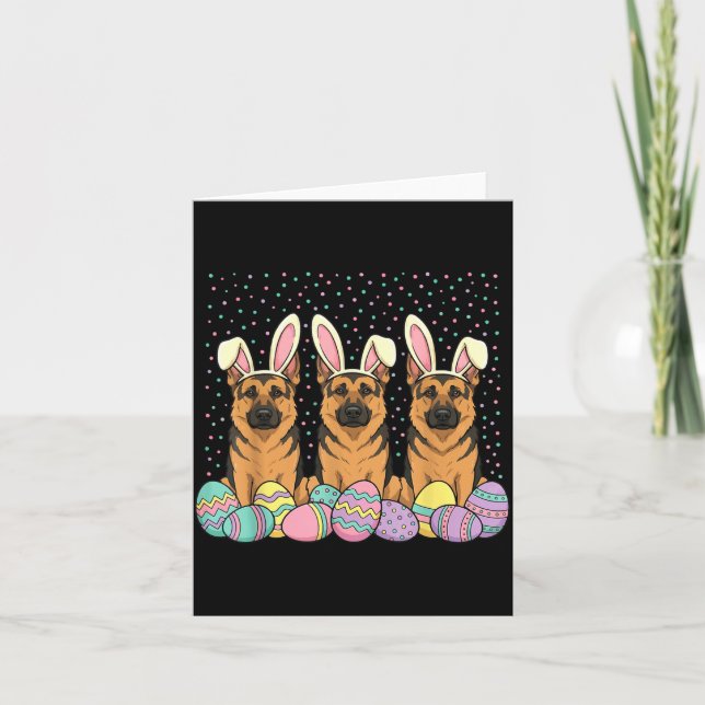 Deutscher Schäferhund Ostern Karte (Vorderseite)