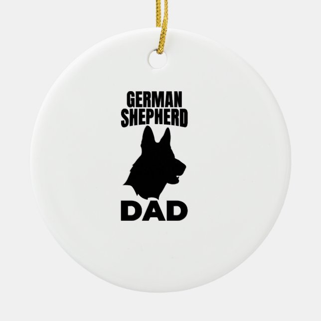 Deutscher Schäferhund Papa Keramik Ornament (Vorne)