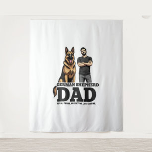Deutscher Schäferhund Papa – Treu. Wild. Beschütze Wandteppich