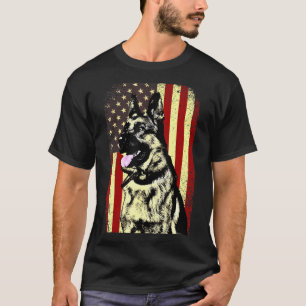 Deutscher Schäferhund Patriotische amerikanische F T-Shirt