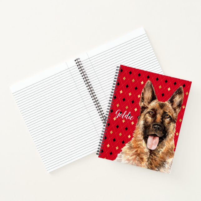 Deutscher Schäferhund Personalisiert Notizbuch (Innenseite)