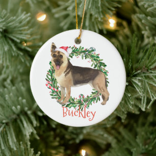 Deutscher Schäferhund Personalisierter Name Keramik Ornament