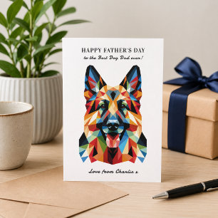 Deutscher Schäferhund Personalisierter Vatertag Feiertagspostkarte
