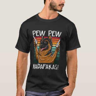Deutscher Schäferhund Pew Pew Hund Vintage Retro S T-Shirt
