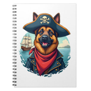 Deutscher Schäferhund Piraten Kopie Notizblock