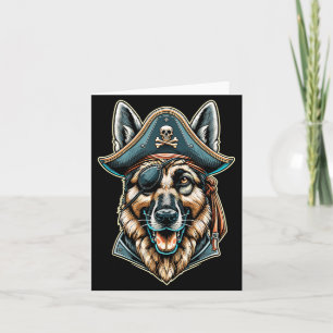 Deutscher Schäferhund Piratenhund Halloween-Party Karte