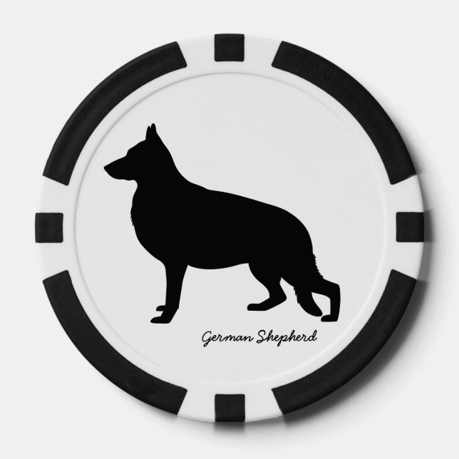 Deutscher Schäferhund Pokerchips (Vorderseite)