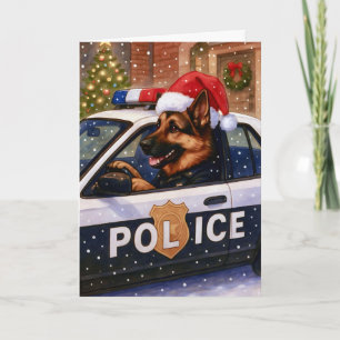 Deutscher Schäferhund Polizei Feiertagskarte