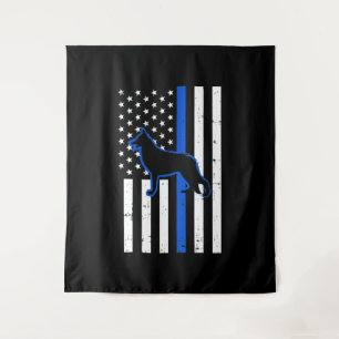 Deutscher Schäferhund Polizeihund K9 Patriotisch Wandteppich