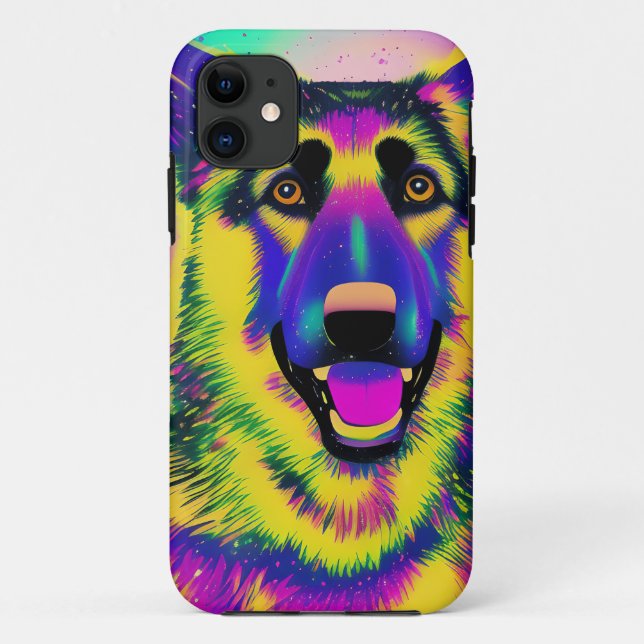 Deutscher Schäferhund Pop Kunst Case-Mate iPhone Hülle (Rückseite)