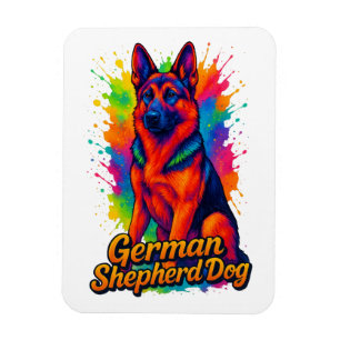 Deutscher Schäferhund Pop Kunst, Dichtung und Musi Magnet