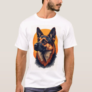 Deutscher Schäferhund-Porträt-Grafik T-Shirt
