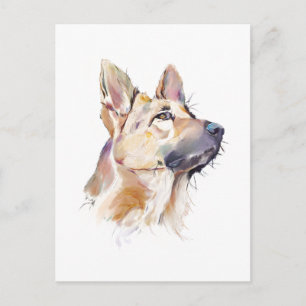 Deutscher Schäferhund Postkarte – Handgefertigt