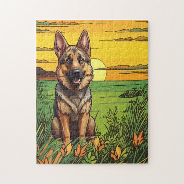 Deutscher Schäferhund Puzzle (Vertikal)