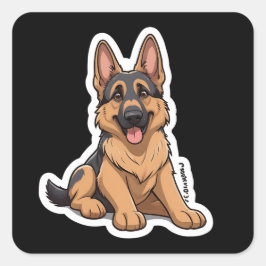 Deutscher Schäferhund Quadratischer Aufkleber