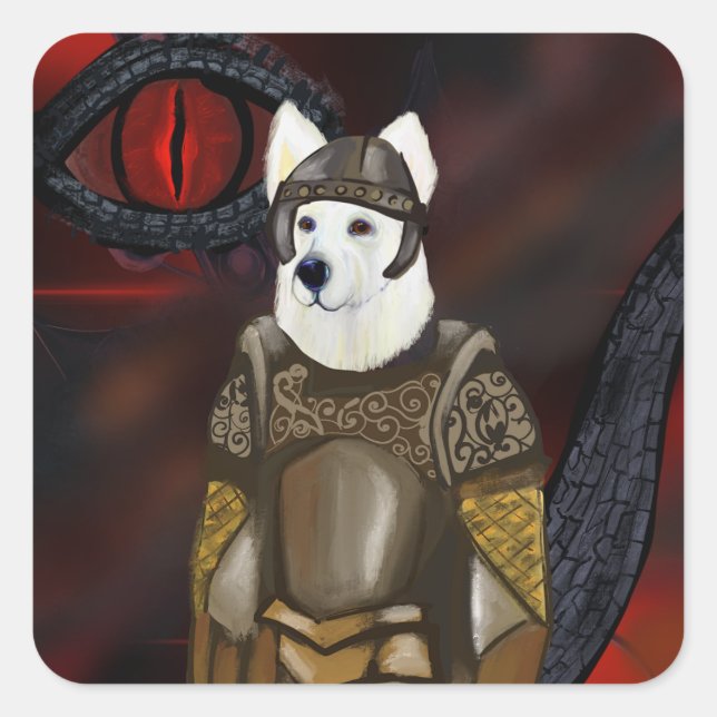 Deutscher Schäferhund Quadratischer Aufkleber (Vorderseite)