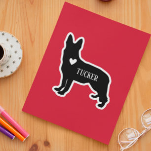 Deutscher Schäferhund-Rasse Silhouette Eigenname Aufkleber