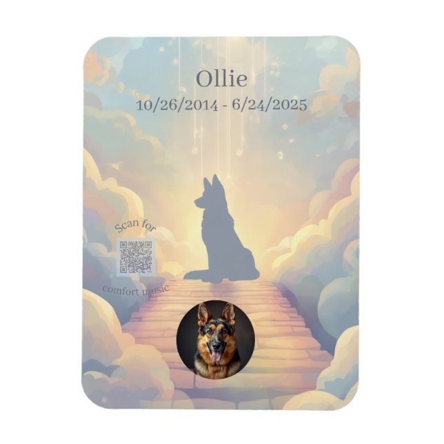 Deutscher Schäferhund Regenbogenbrücke Magnet (Vertikal)