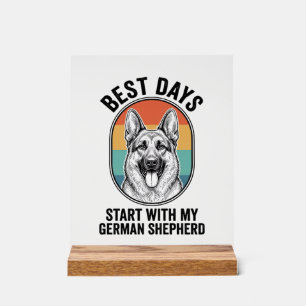 Deutscher Schäferhund Retro Art Vintage Hunde Lieb Acrylschild