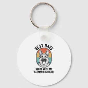 Deutscher Schäferhund Retro Art Vintage Hunde Lieb Schlüsselanhänger