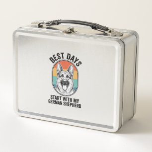 Deutscher Schäferhund Retro Art Vintage Hundeliebh Metall Brotdose