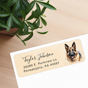 Deutscher Schäferhund Rücksende-Adresse Etikett