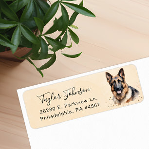 Deutscher Schäferhund Rücksendeetikett