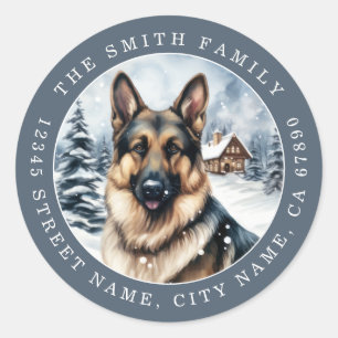 Deutscher Schäferhund runde Aufkleber