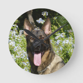 Deutscher Schäferhund Runde Wanduhr
