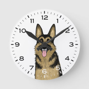 Deutscher Schäferhund Runde Wanduhr