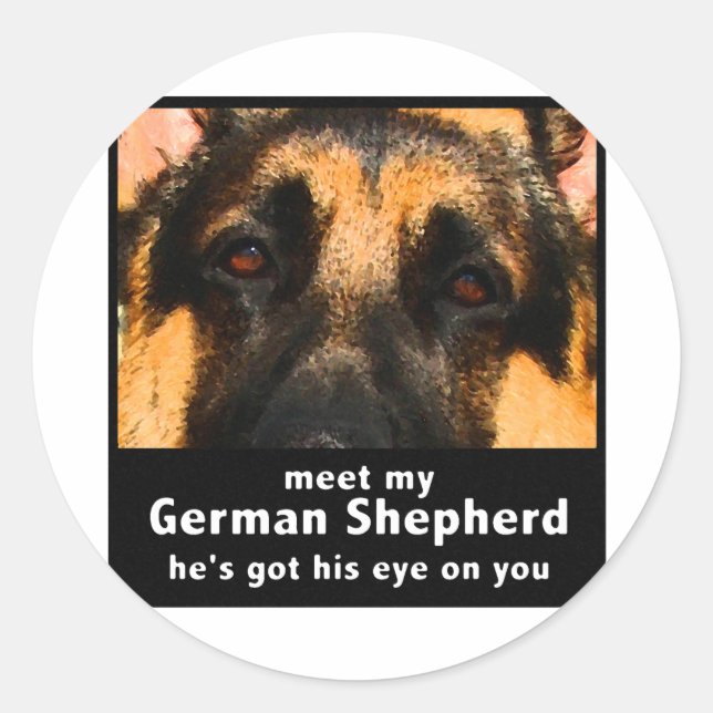 Deutscher Schäferhund Runder Aufkleber (Vorderseite)